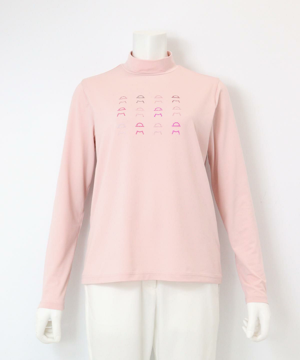 ピコ柄ストーンプルオーバー（ピンク）