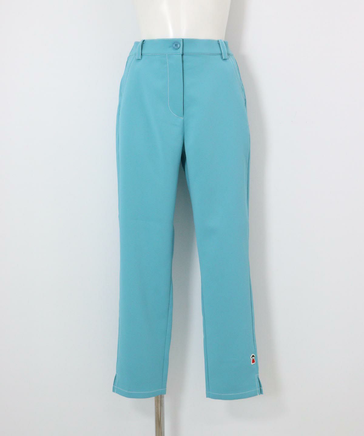 裾ステッチパンツ（ライトブルー）