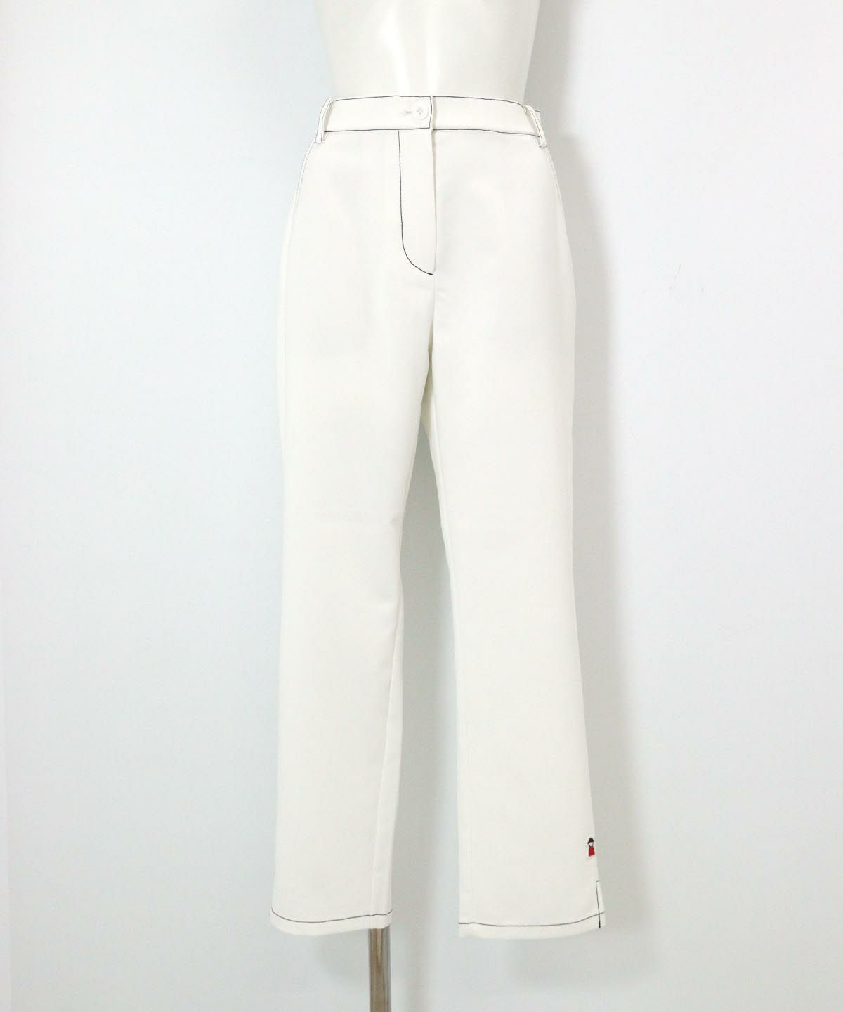 裾ステッチパンツ（ホワイト）