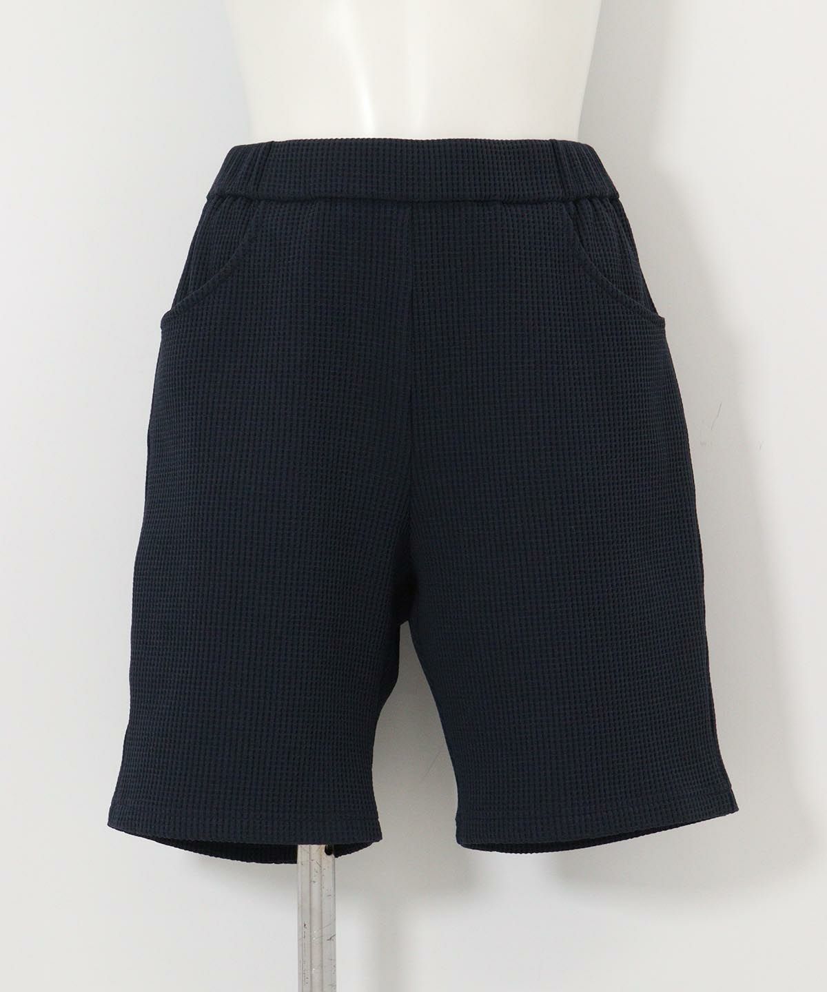 ワッフル地ハーフパンツ（ネイビー）