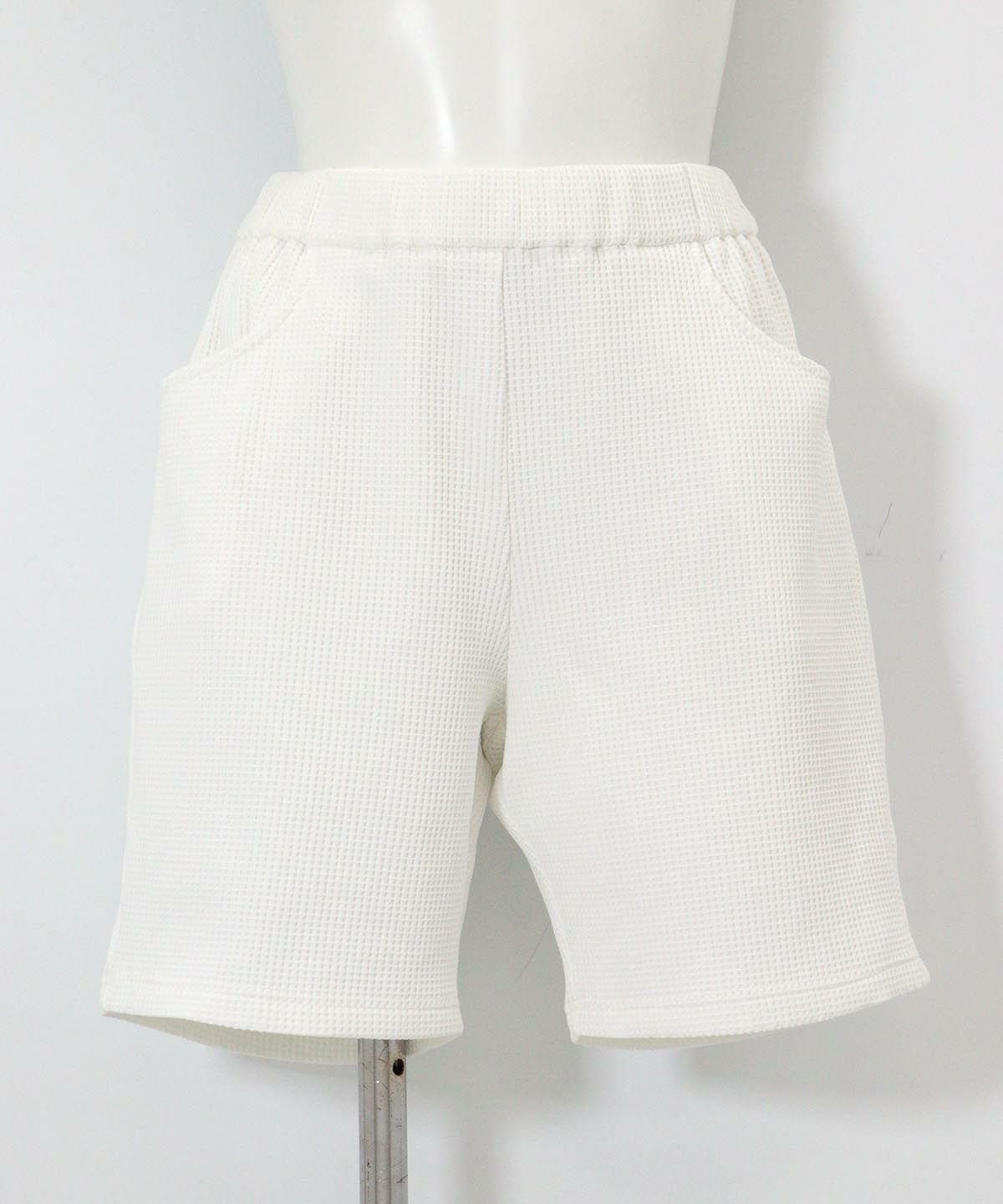 ワッフル地ハーフパンツ（ホワイト）