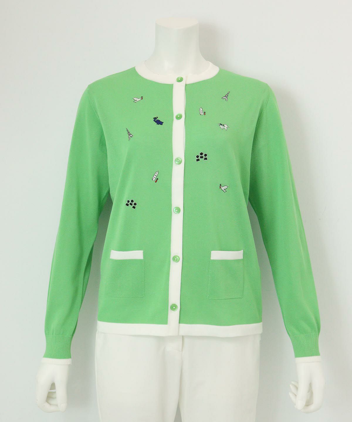 刺繍カーディガン（グリーン）