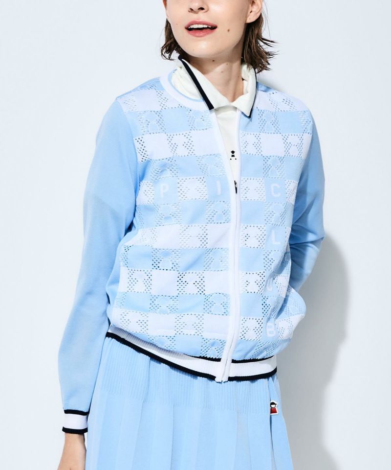 メッシュ編みピコ柄カーディガン|ピッコーネクラブ - ゴルフウェアや