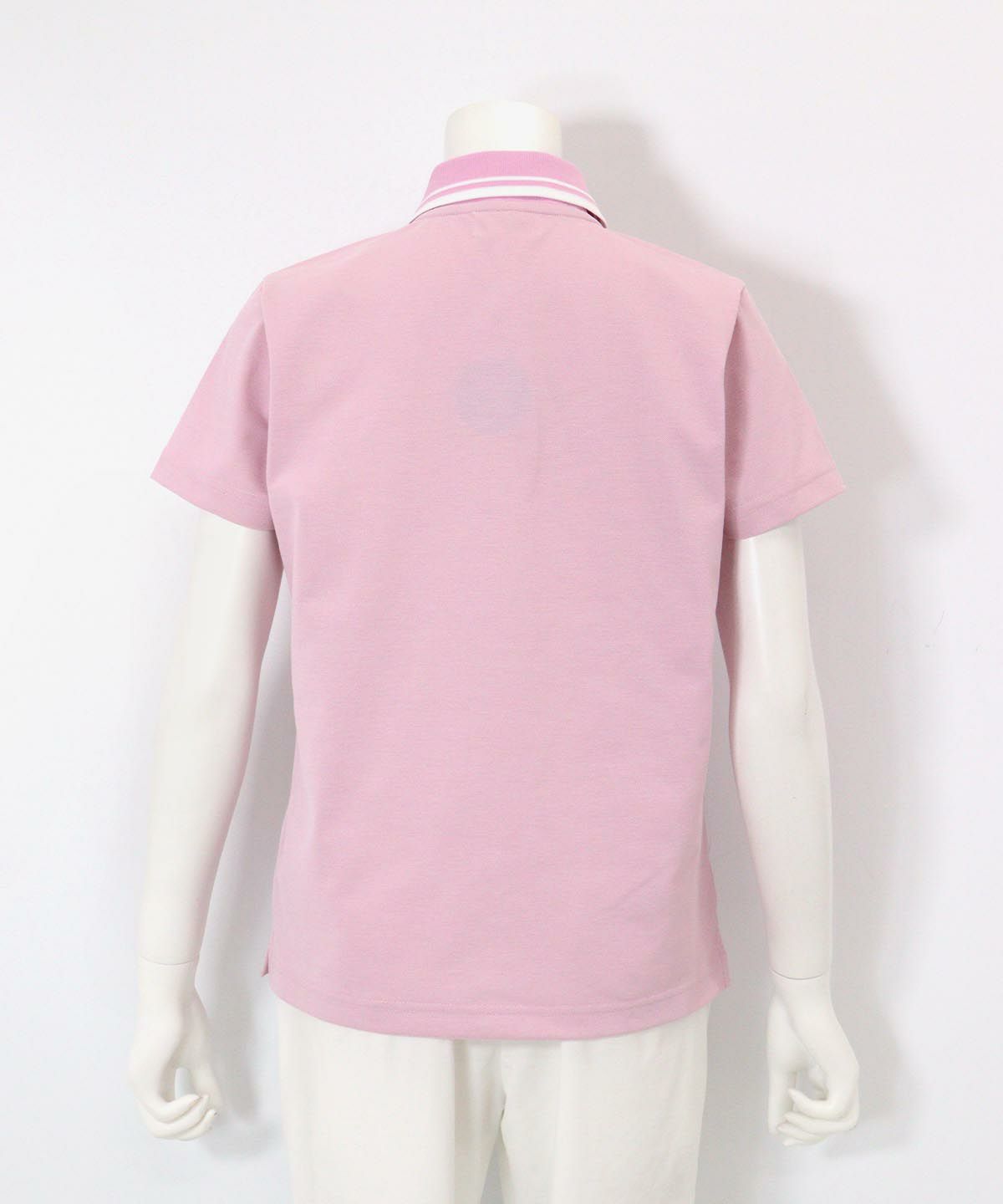 モチーフ刺繍UV速乾ポロシャツ後(ピンク)