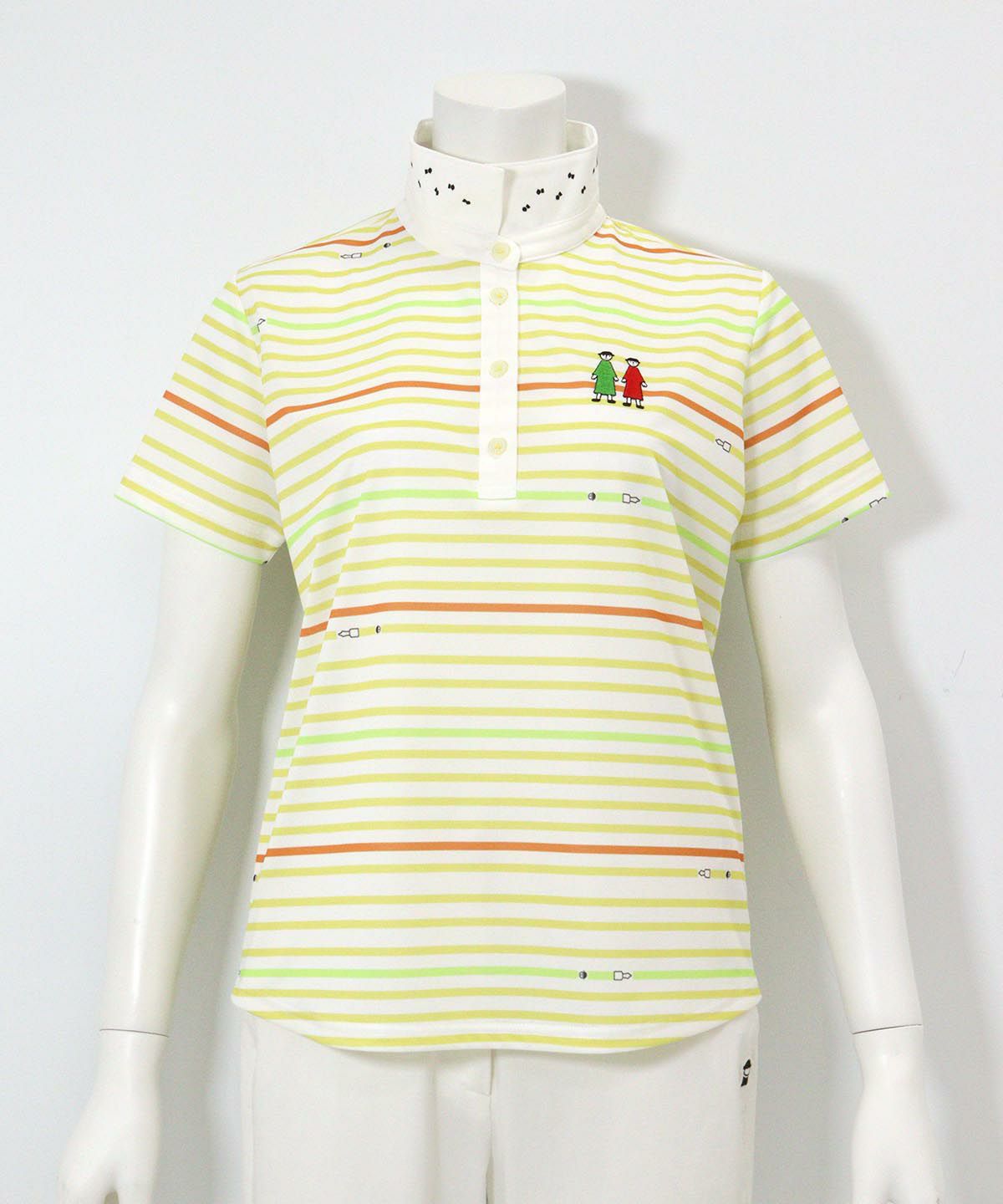 万年筆ボーダーポロシャツ（イエロー）