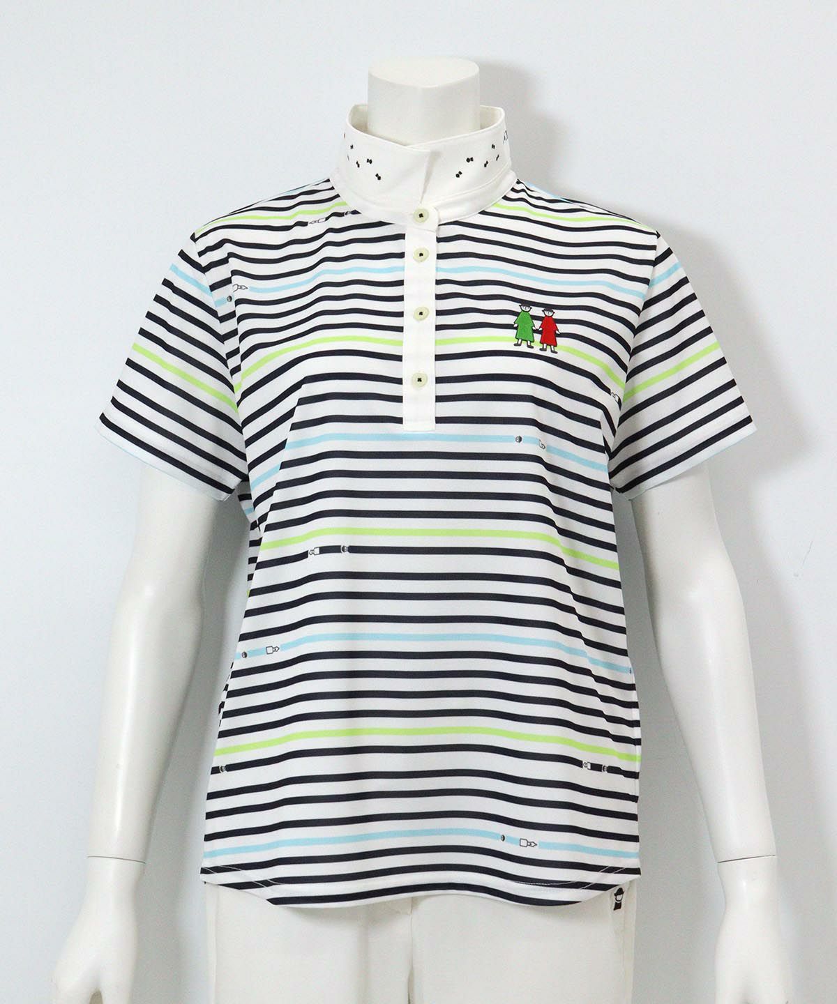 万年筆ボーダーポロシャツ（ネイビー）