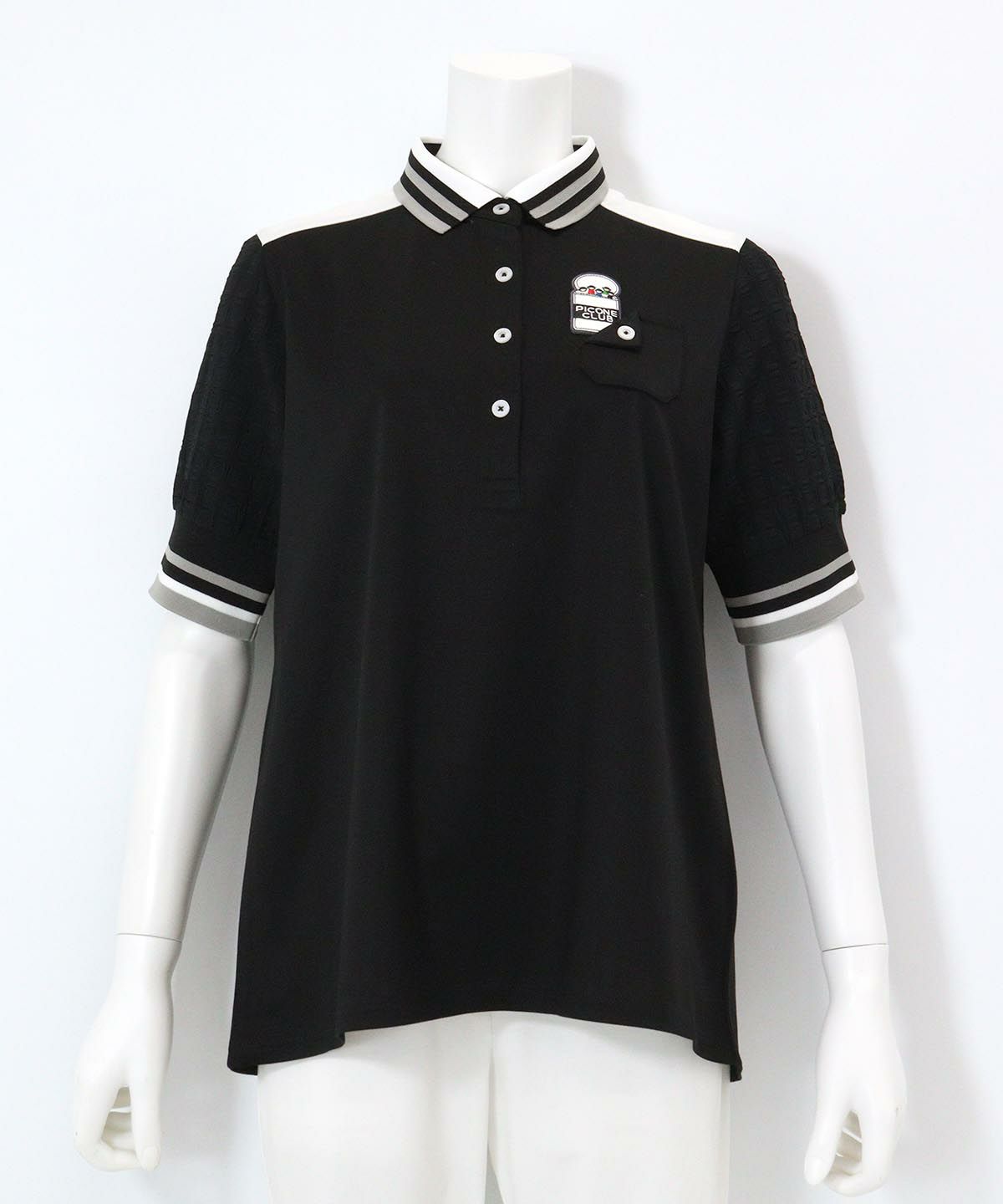 袖切替ポロチュニック（ブラック）