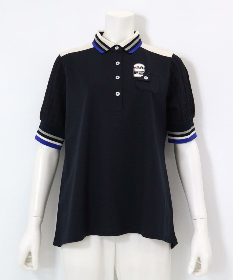 サイズ：2 PICONE CLUB ピッコーネクラブ  半袖ポロシャツ  ネイビー系 [240101449156] ゴルフウェア レディース ストスト 新品】PICONE CLUB ピッコーネクラブ 半袖ポロシャツ ネイビー系