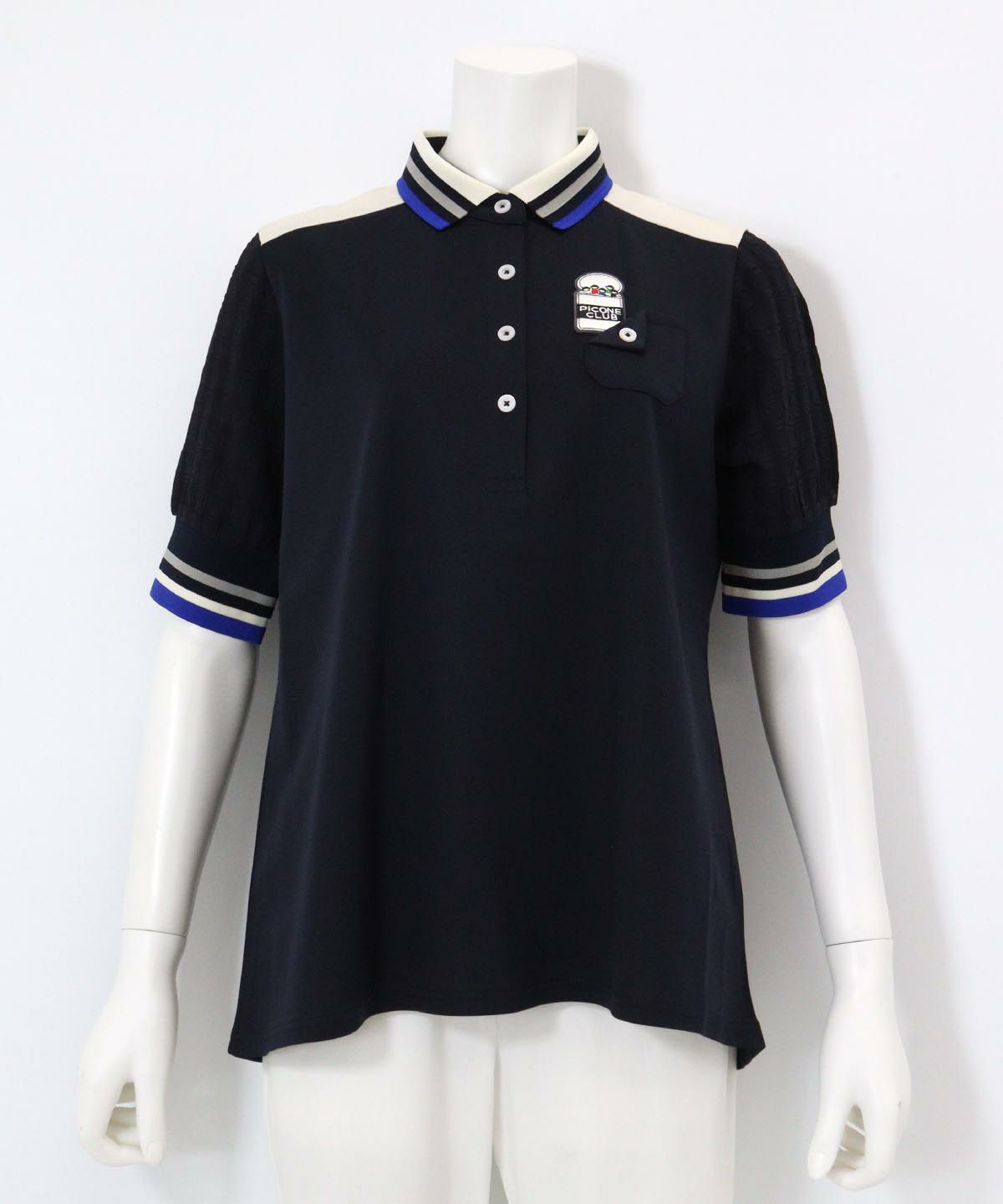 袖切替ポロチュニック（ネイビー）