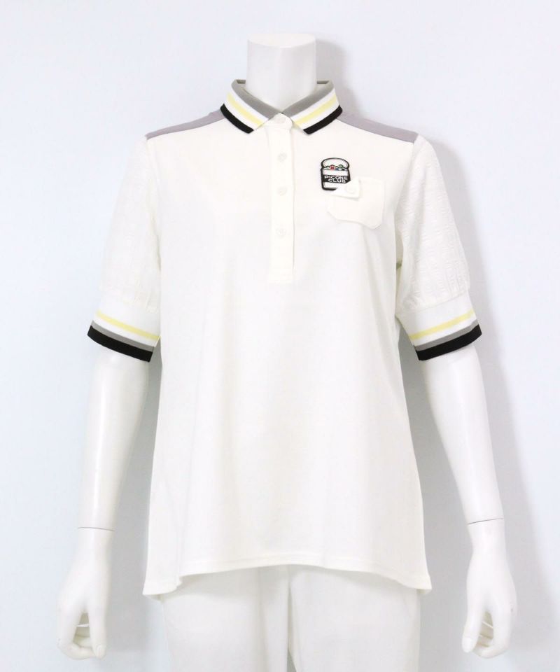 サイズ：2 PICONE CLUB ピッコーネクラブ  半袖ポロシャツ  ホワイト系 [240101449159] ゴルフウェア レディース ストスト 新品】PICONE CLUB ピッコーネクラブ 半袖ポロシャツ ホワイト系