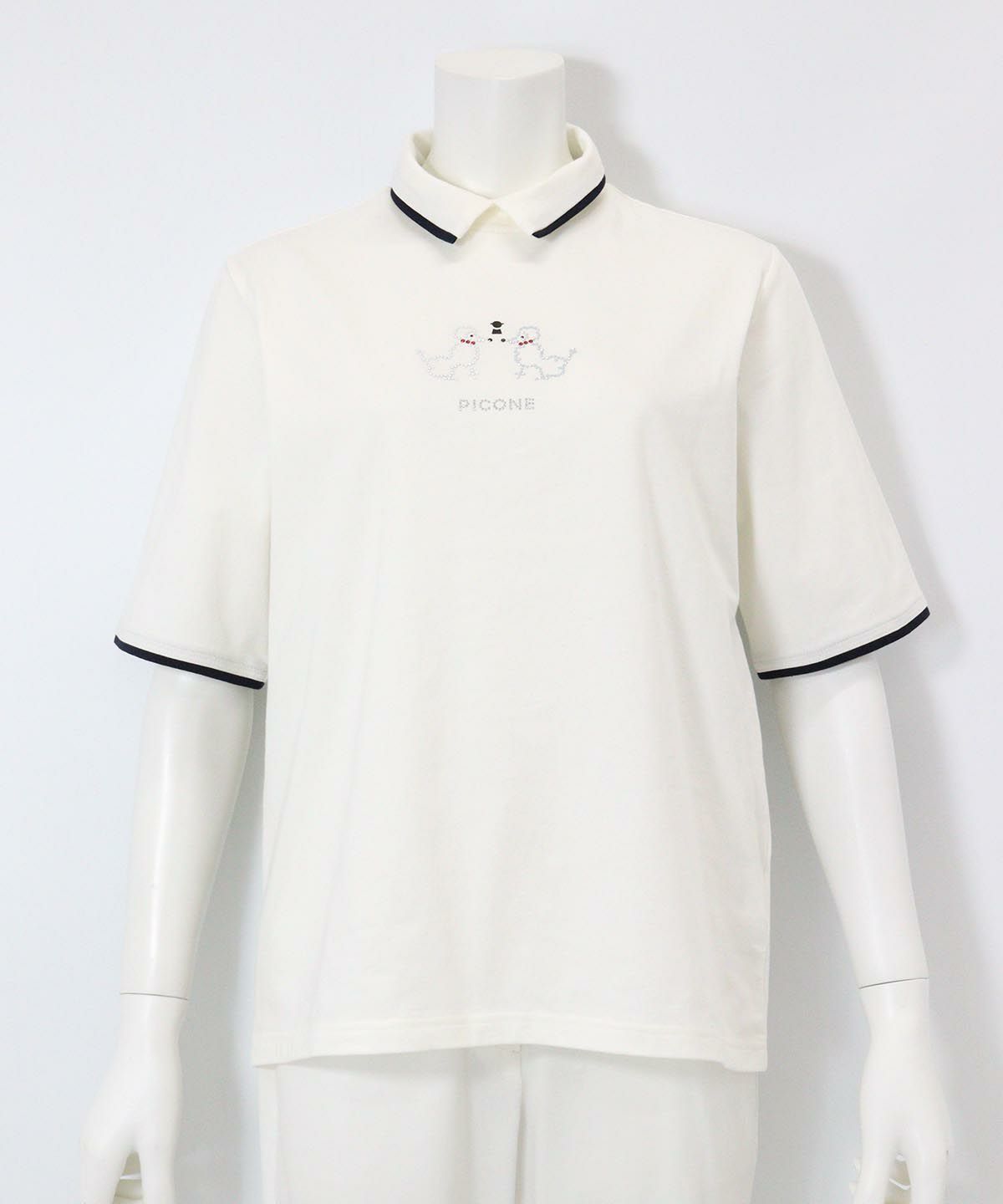 USED】PICONE CLUB ピッコーネクラブ いて 綿 半袖 ポロシャツ ピンク 