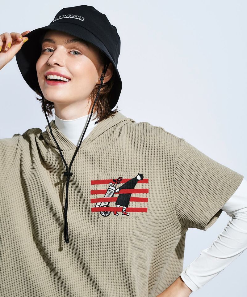 ワッフル地UVプルパーカー|ピッコーネクラブ - ゴルフウェアや婦人服通販