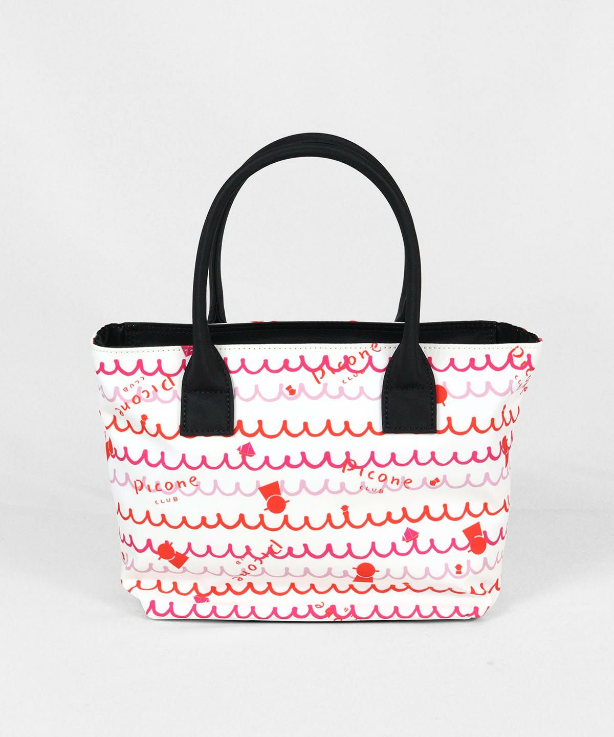 波ボーダー柄バッグ（ホワイト×レッド）