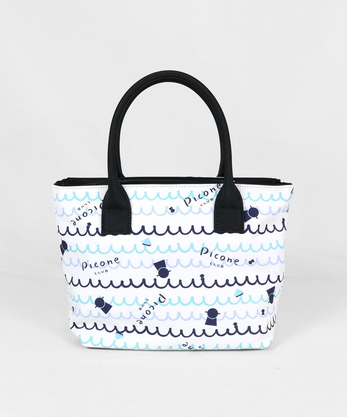 波ボーダー柄バッグ（ホワイト×ブルー）