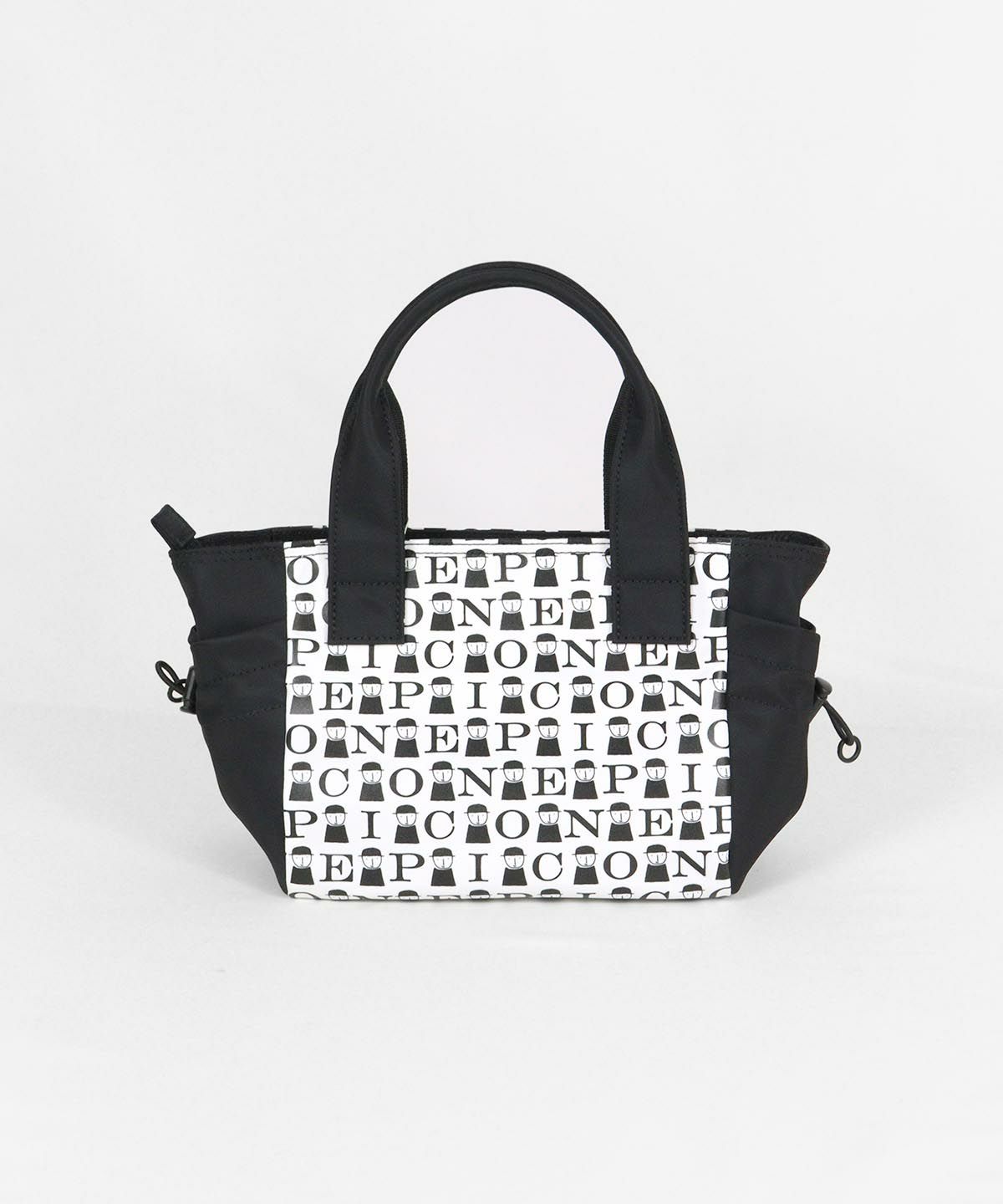 ピコ柄切替バッグ後（ブラック）