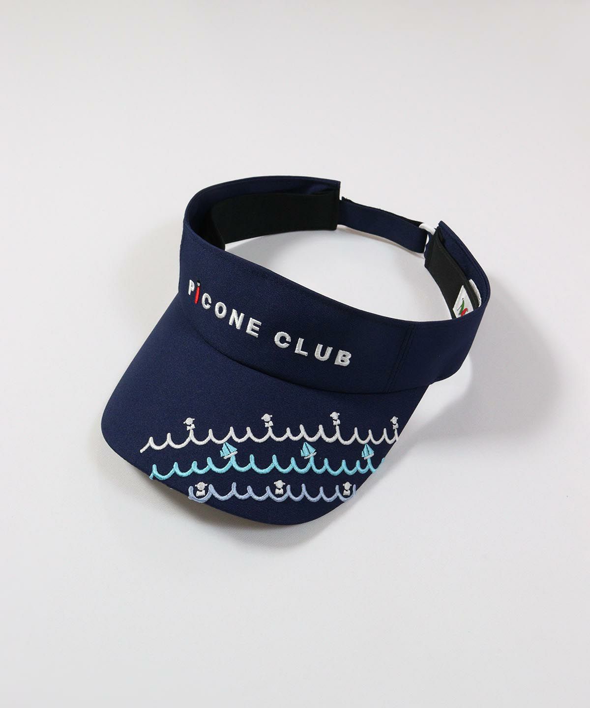 波ボーダー柄サンバイザー(ネイビー)