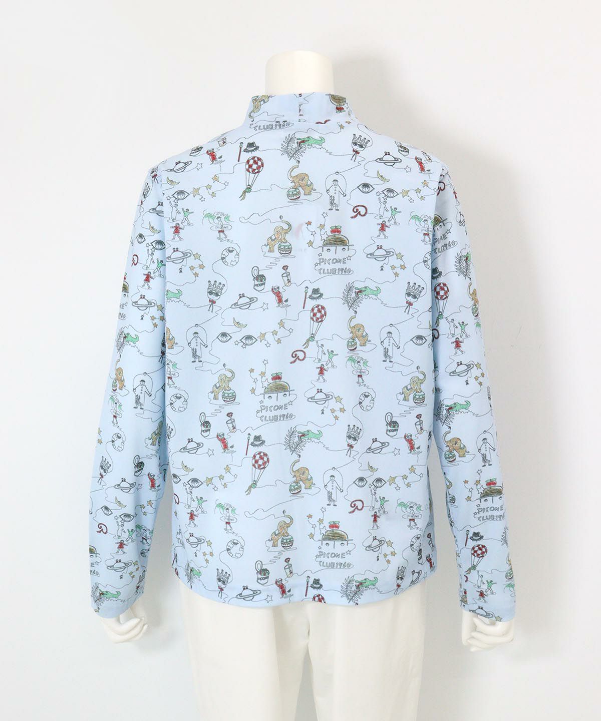 総イラストUV冷感プルオーバー後（ブルー）