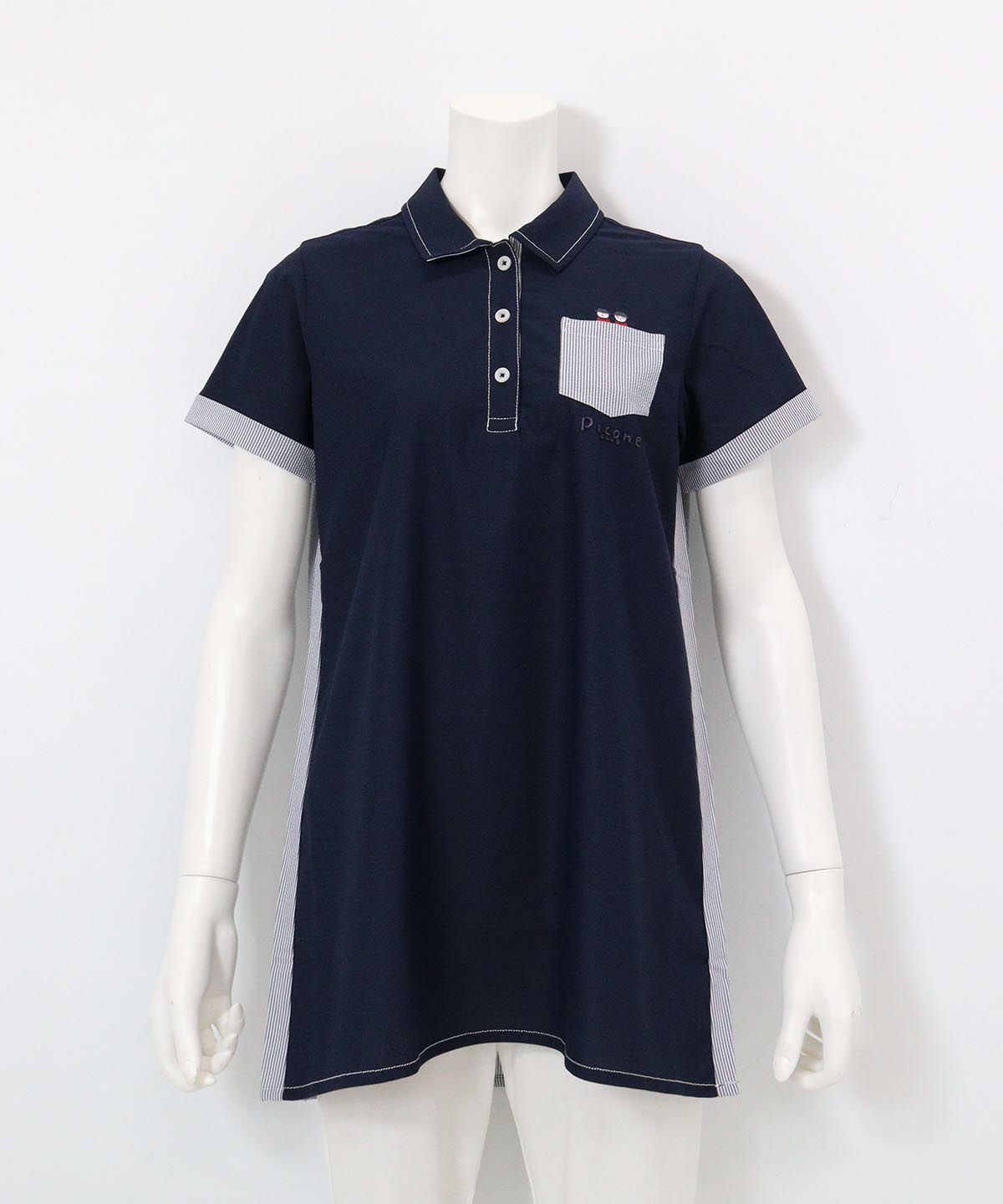 PICONE CLUB ストライプポロシャツ サッカーストライプ切替UV冷感ポロシャツ|ピッコーネクラブ