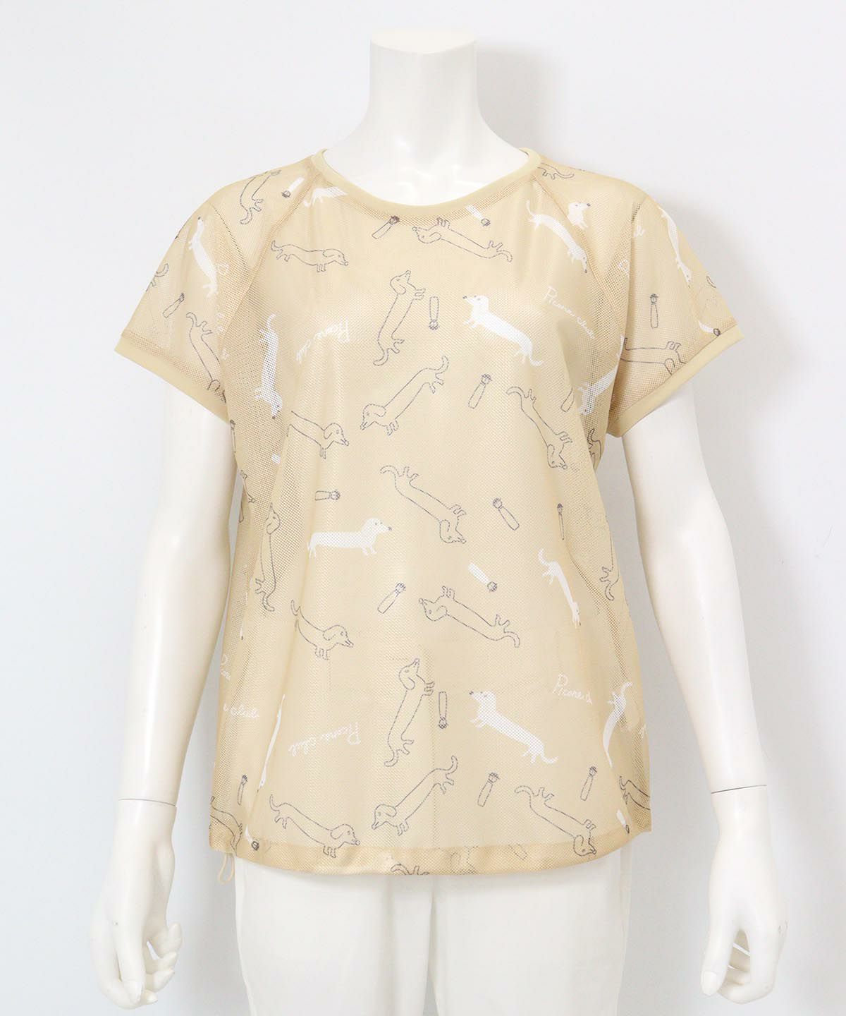 ダックス柄シアープルオーバー(ベージュ)