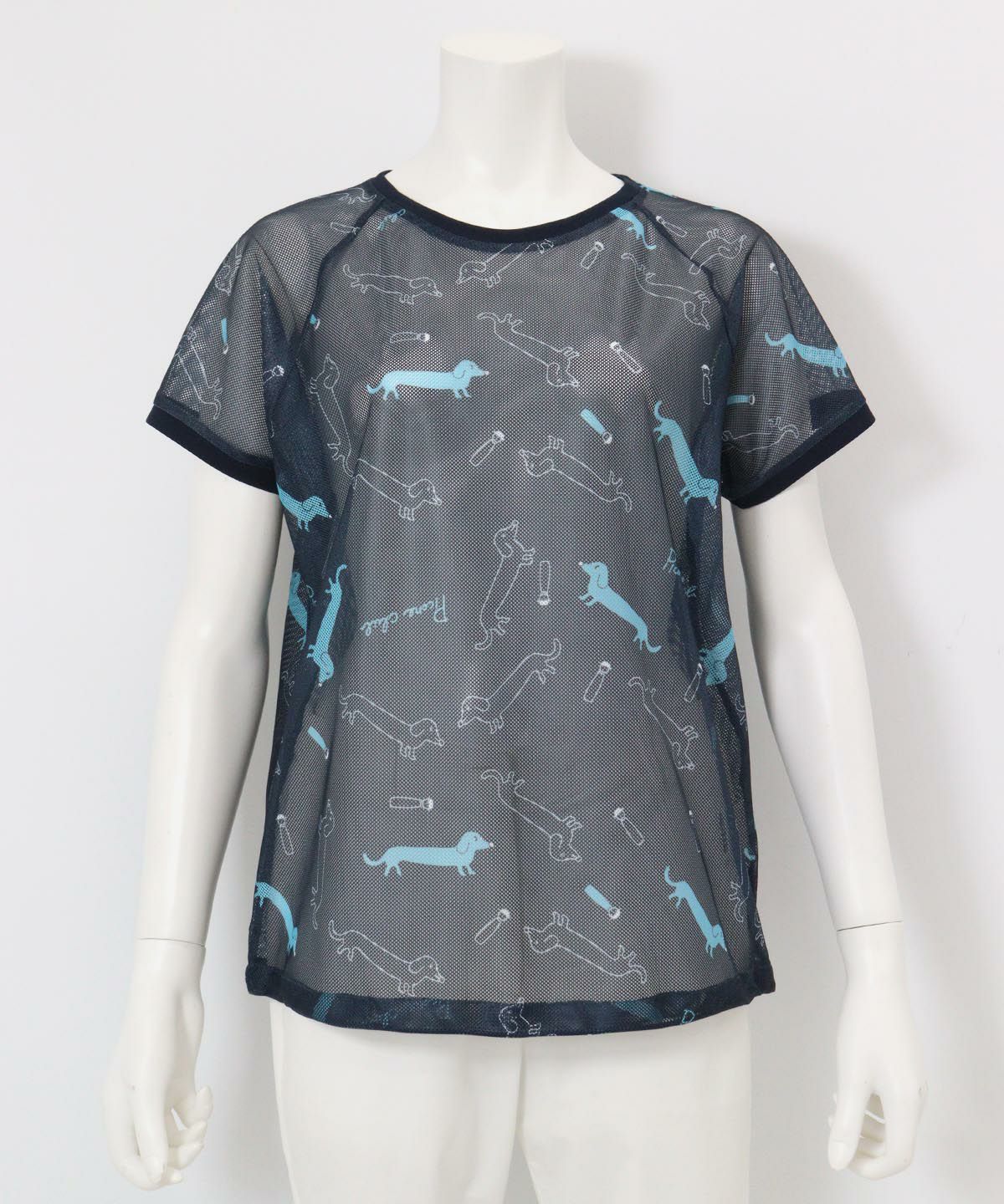 ダックス柄シアープルオーバー(ネイビー)