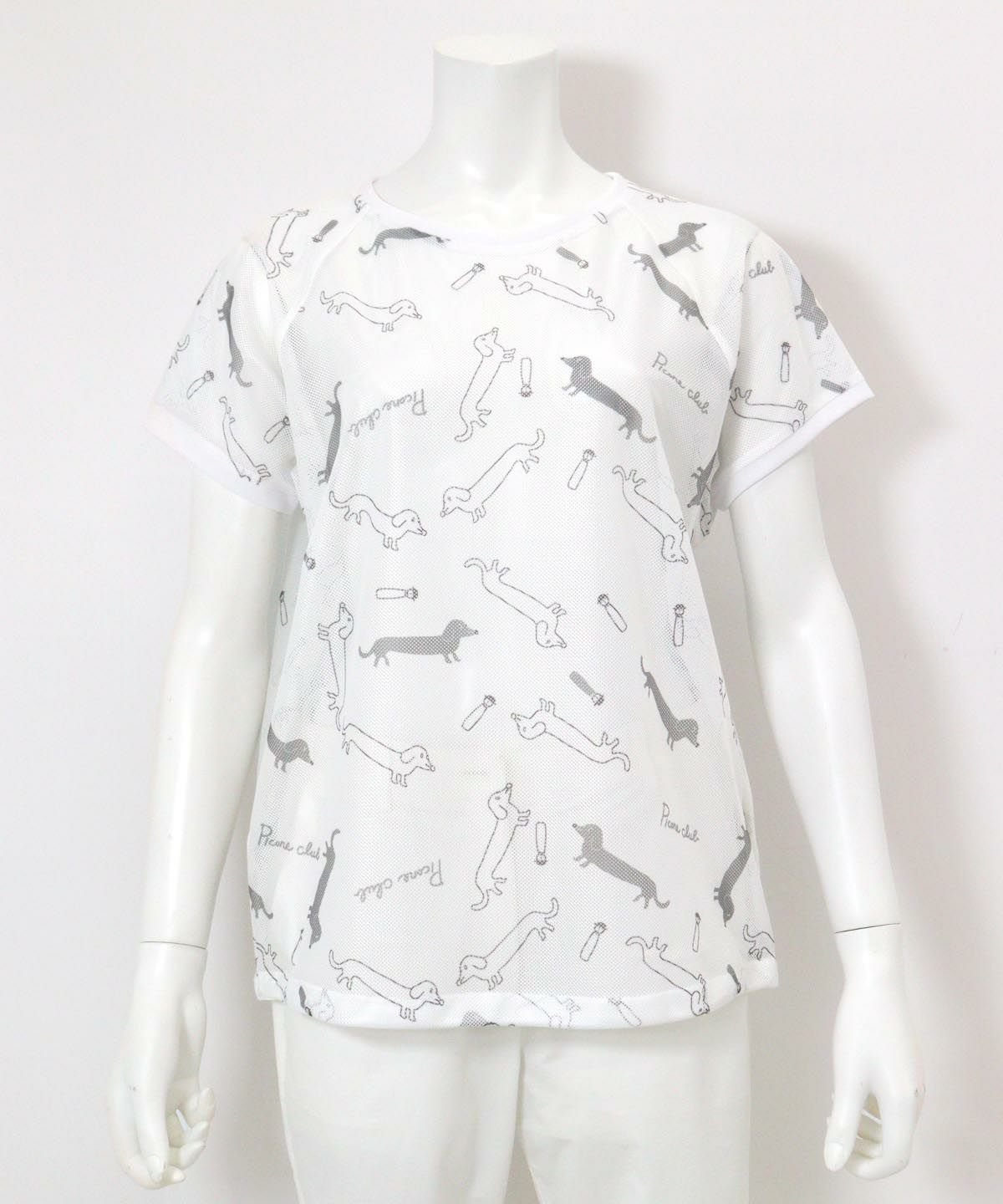 ダックス柄シアープルオーバー(ホワイト)