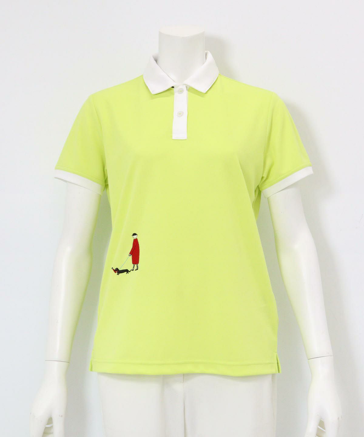 UV速乾ポイント刺繍ポロシャツ(イエロー)前