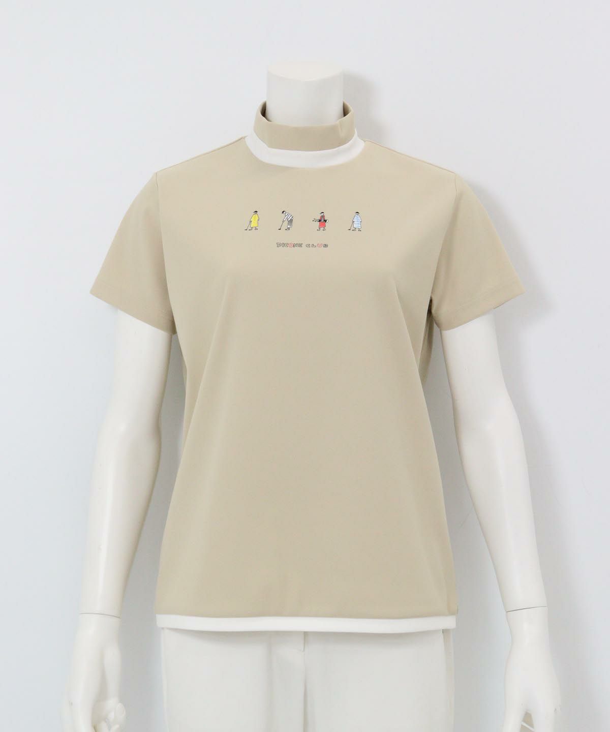 ゴルフピコプリントUV冷感プルオーバー(ベージュ)