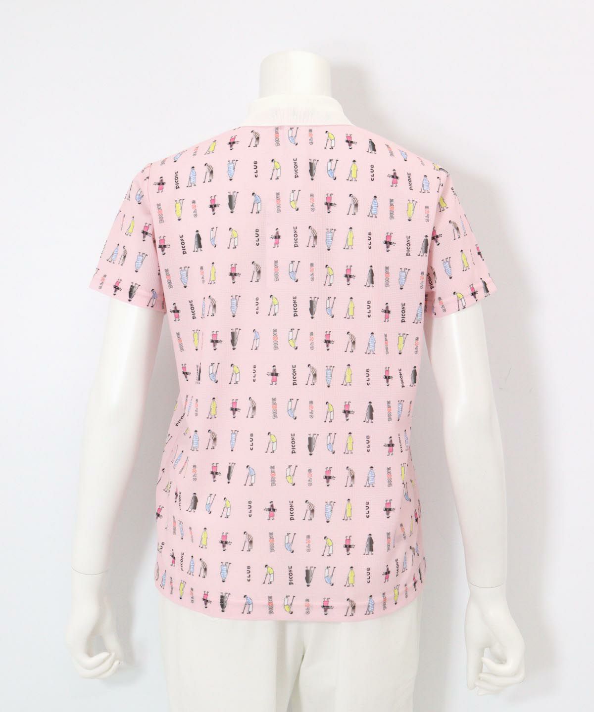 UV総柄ポロシャツ後（ピンク）