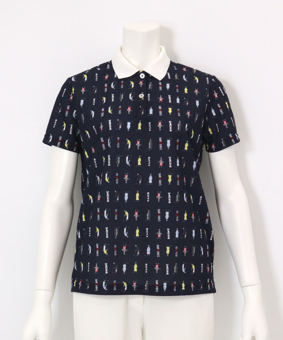 UV総柄ポロシャツ（ネイビー）