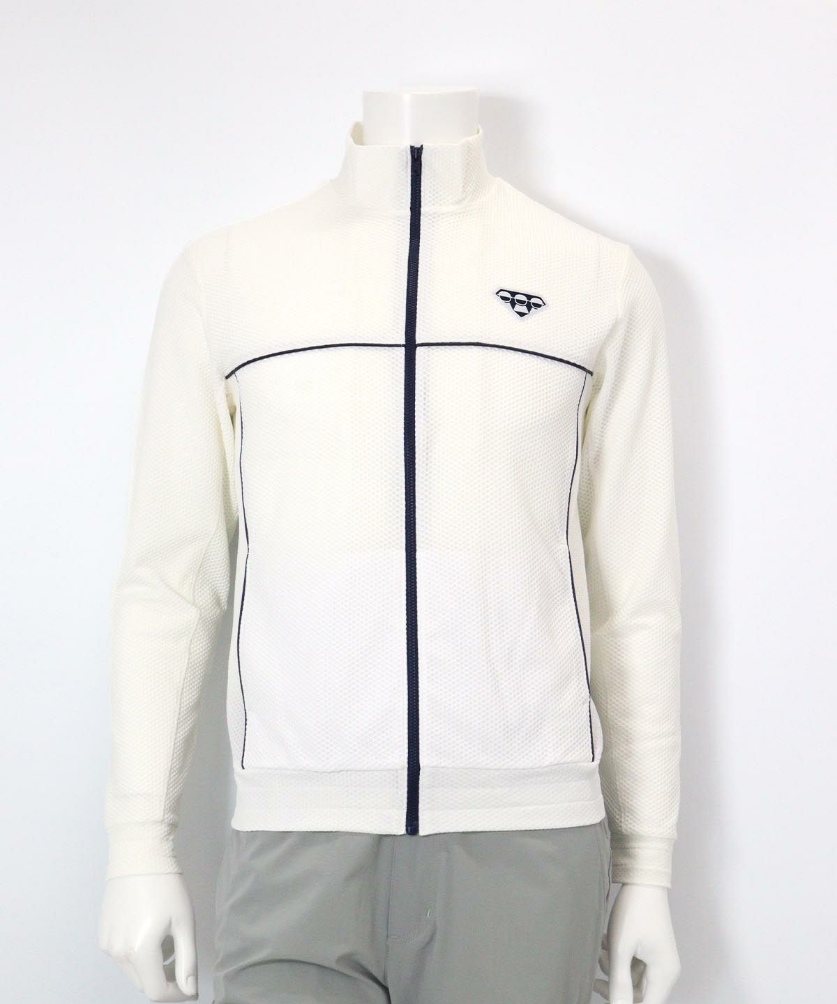 【メンズ】UVパイピングブルゾン（ホワイト）