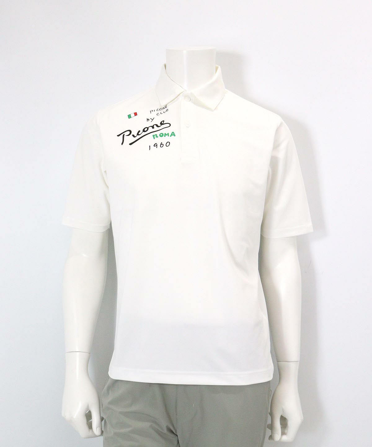 【メンズ】速乾プリントポロシャツ(ホワイト)