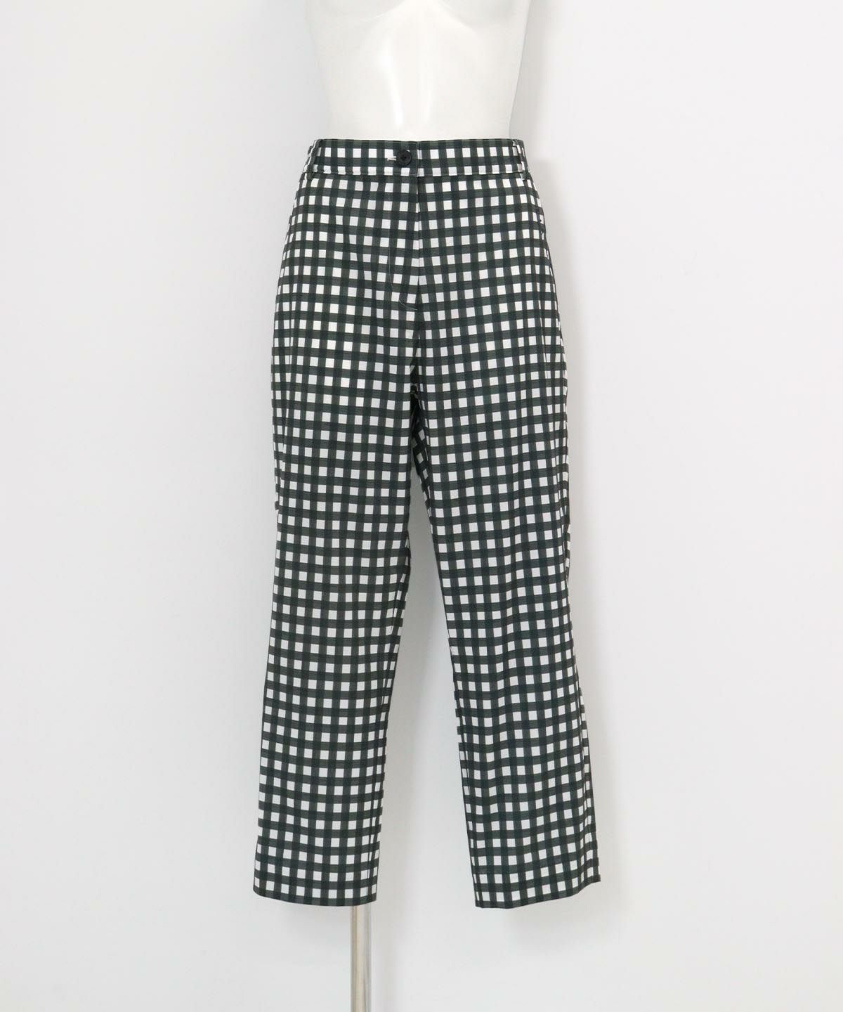 通気速乾チェック柄パンツ(ブラック)