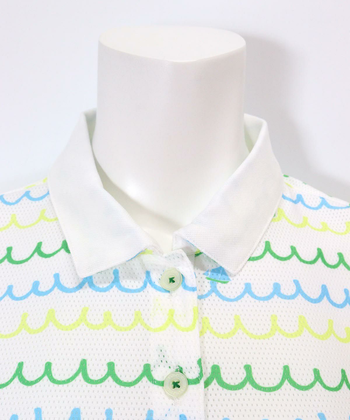 襟部分(ホワイト×グリーン）