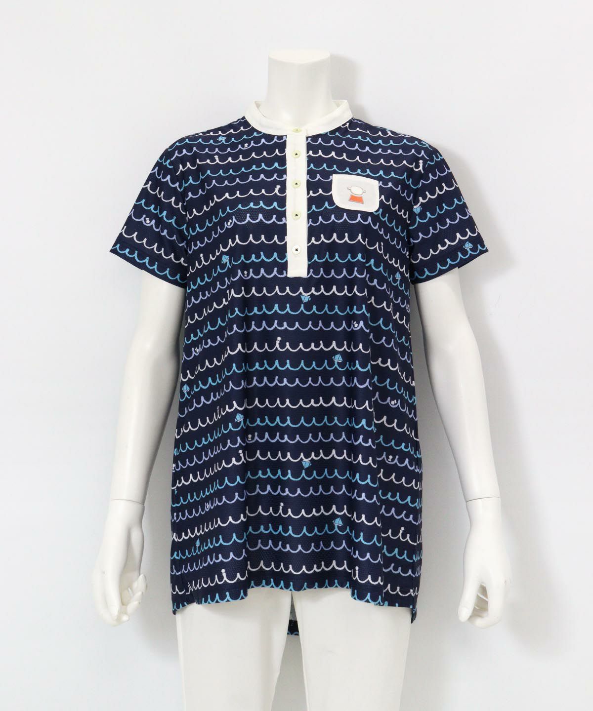 メッシュ波柄UVプルオーバー(ネイビー)