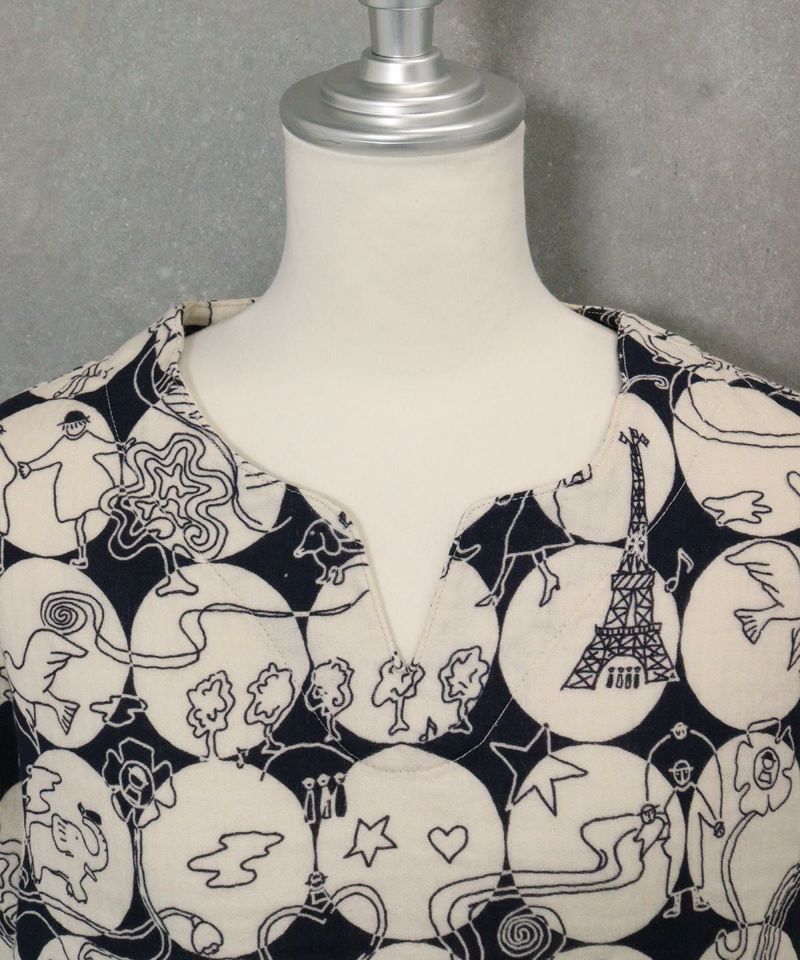 首元(ブラック×ベージュ)