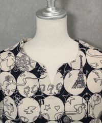 首元(ブラック×ベージュ)