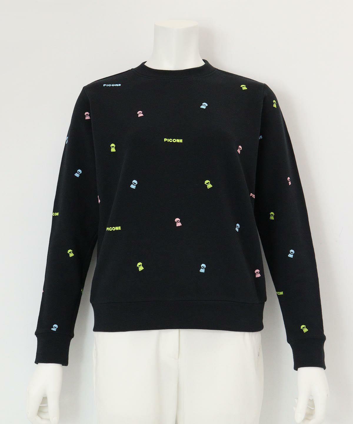 ミニプリント裏毛スウェット（ブラック）