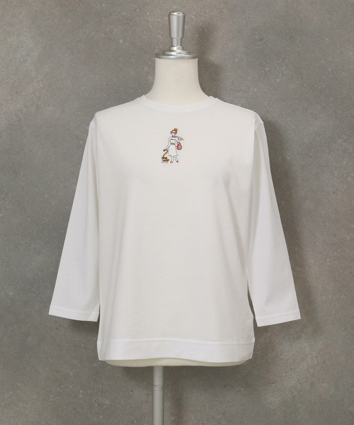 【オンラインストア・店舗限定商品】UV冷感七分袖刺繍Tシャツ(ホワイト)