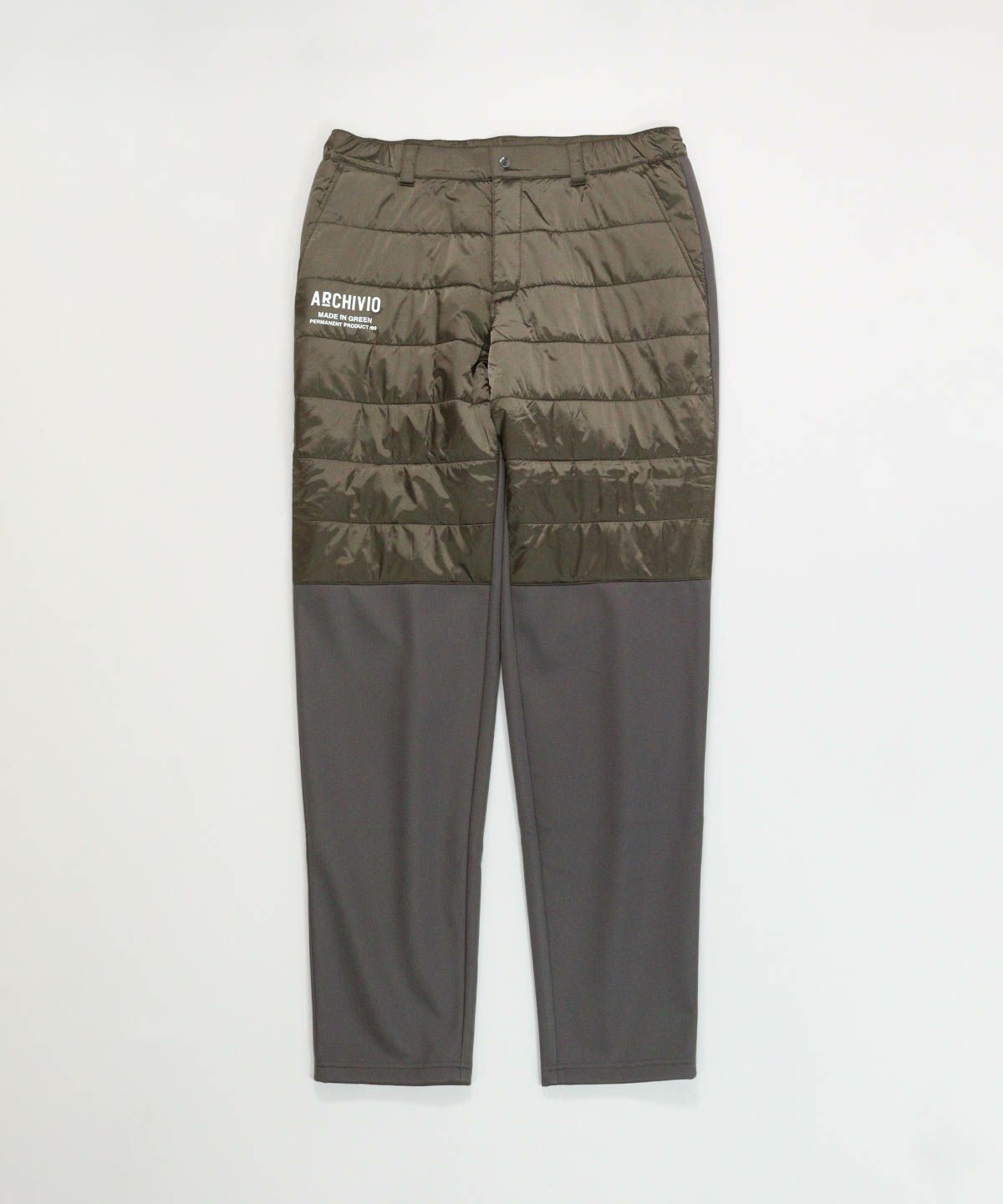 【メンズ】異素材切替撥水パンツ(カーキ)前