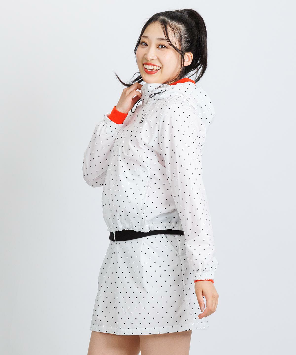 保温撥水ドット柄ブルゾン|アルチビオ - ゴルフウェアや婦人服通販