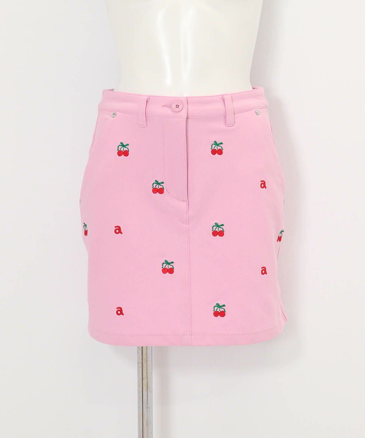 チェリー刺繍スカート(ピンク)前