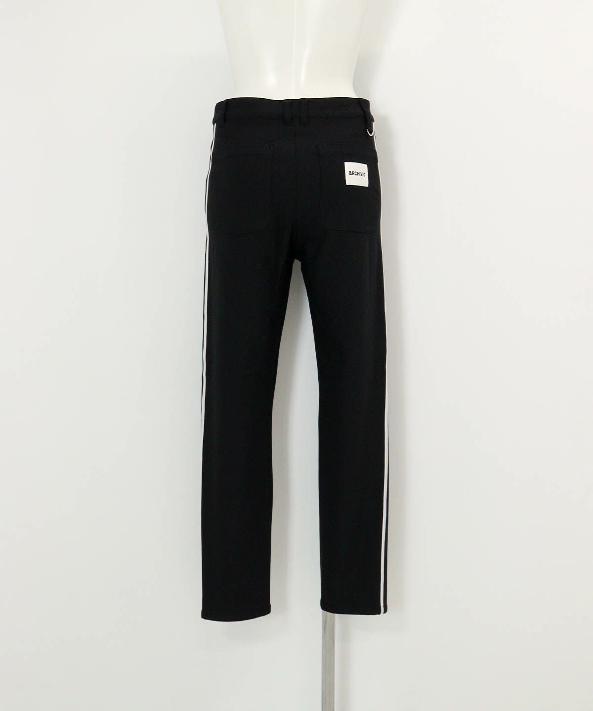 サイドライン裏起毛パンツ(ブラック)後ろ