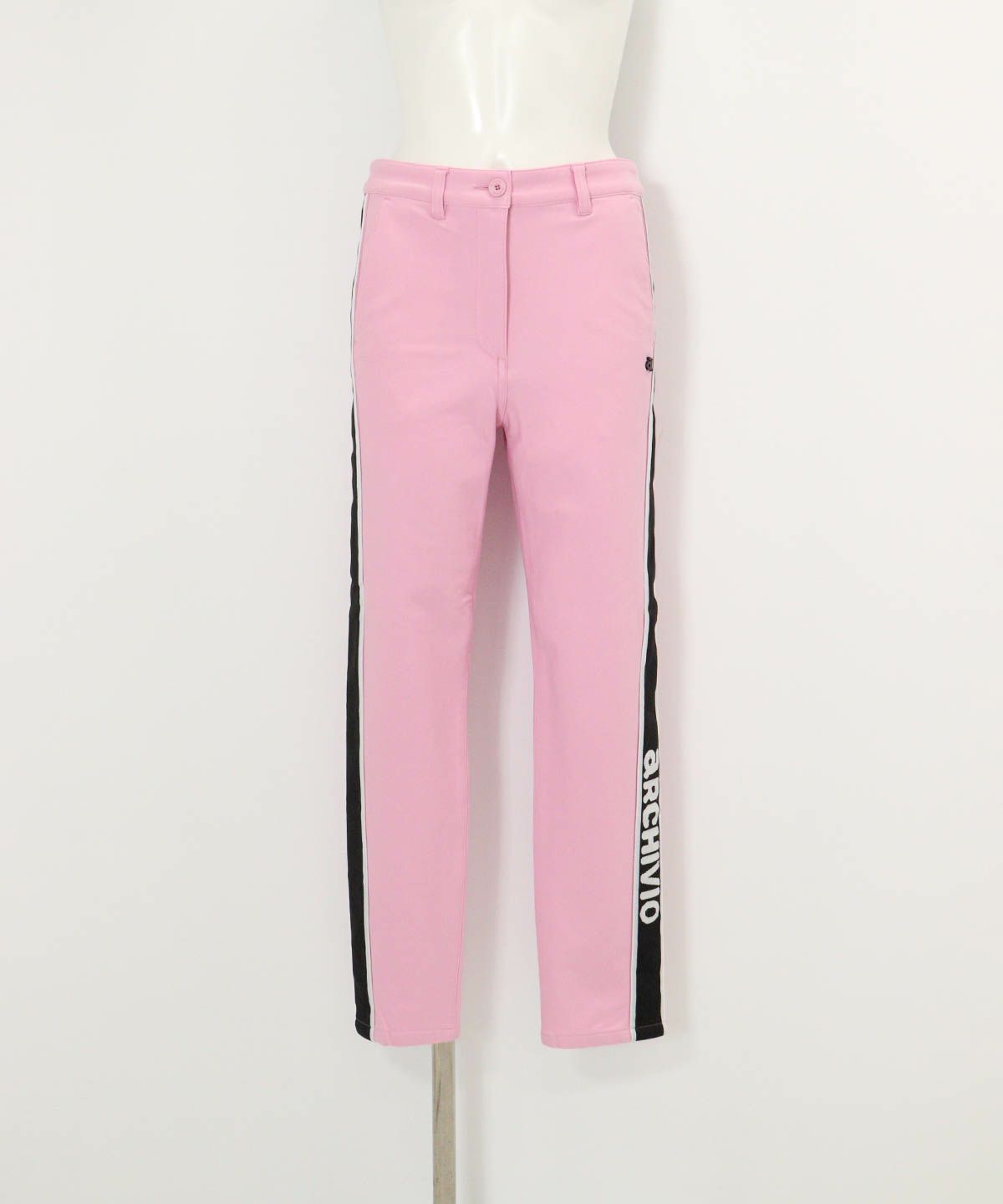 サイドライン裏起毛パンツ(ピンク)前