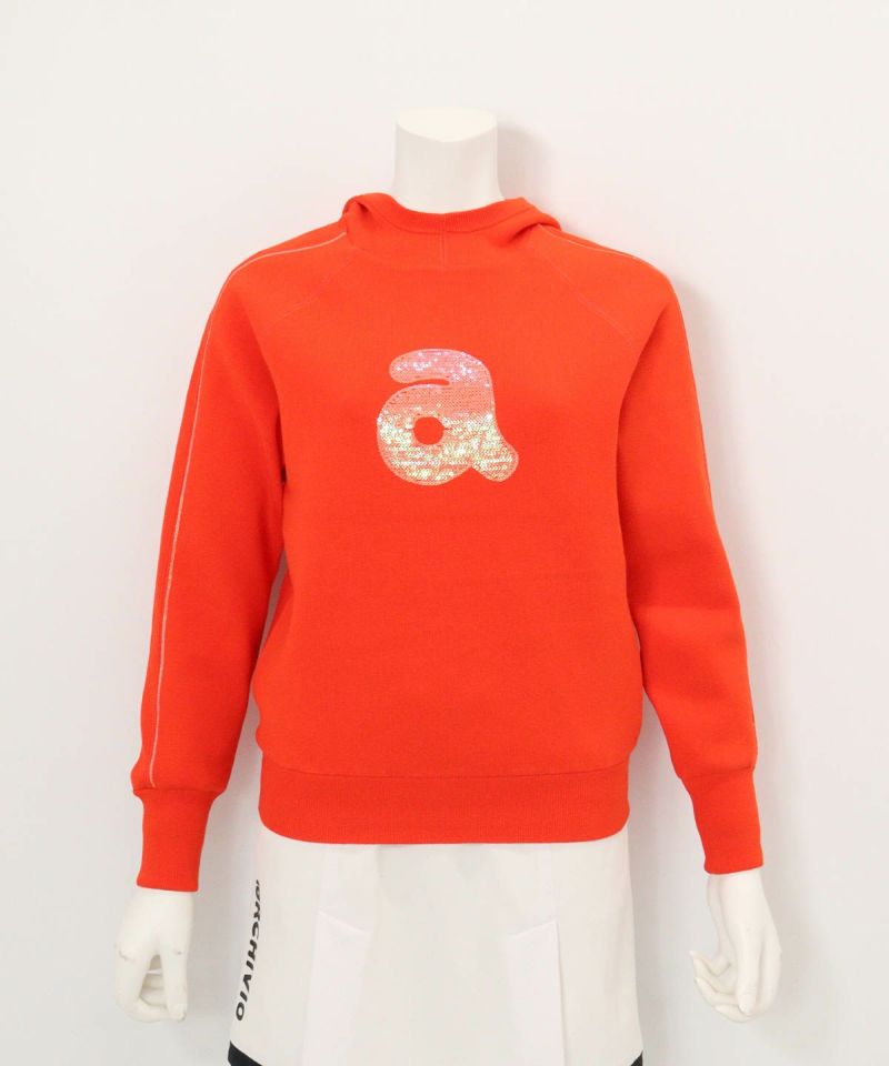 【新品未使用 アルチビオ】22FW新作ロゴ畦セーター38号 裏地付きスパンコール刺繍保温ニット|アルチビオ - ゴルフウェアや婦人