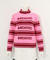 モールラインボーダーニット(ピンク)前