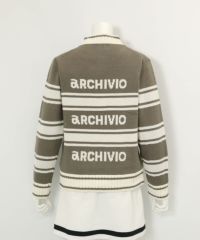 モールラインボーダーニット(グレー)後ろ