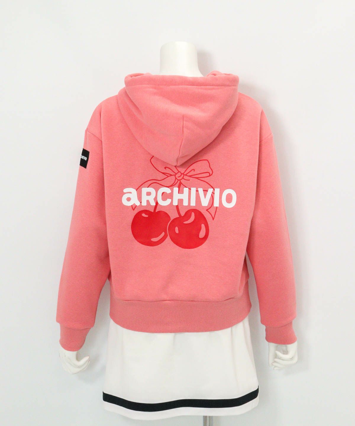 チェリー柄裏起毛パーカー(ピンク)後ろ