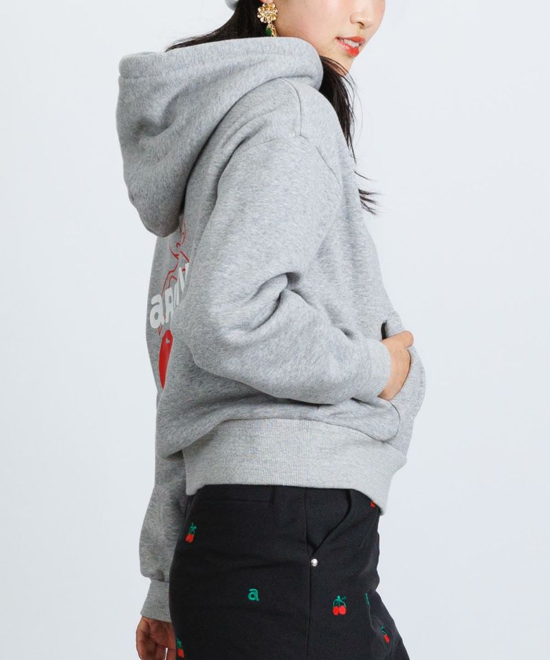 チェリーページ チェリー柄裏起毛パーカー|アルチビオ - ゴルフウェアや婦人服通販