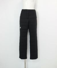 防風保温中綿キルトパンツ(ブラック)前