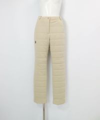 防風保温中綿キルトパンツ(ベージュ)前